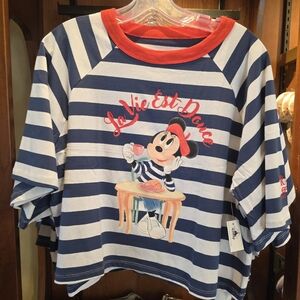 Disney Parks Mademoiselle Minnie Mouse Stripe Women’s Shirt